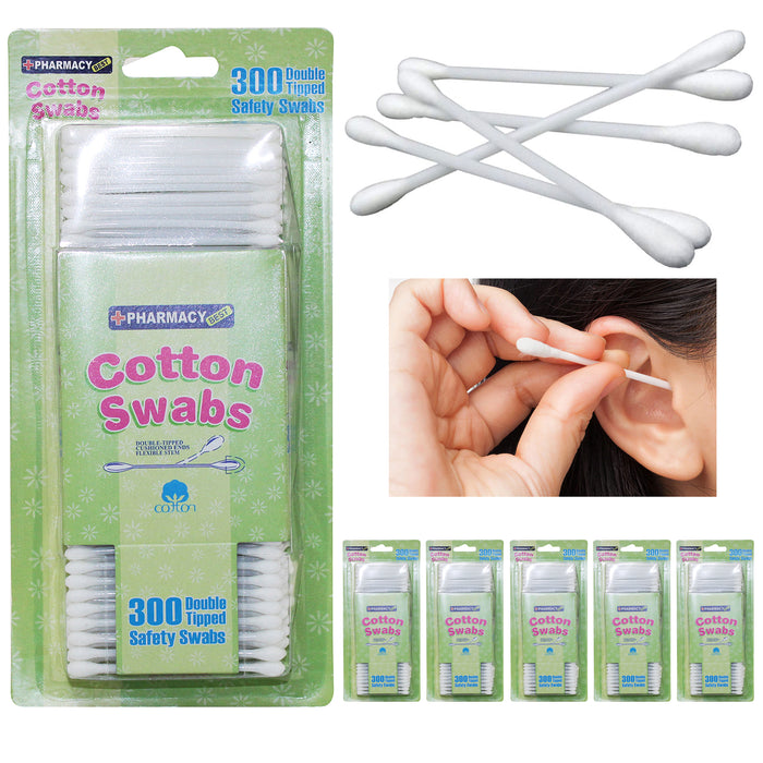 1800 Ct Double Tipped Cotton Swabs Tip Clean Makeup Applicator Ear Wax Remover