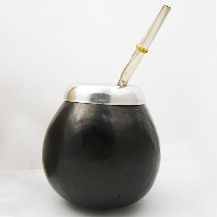 Argentina Yerba Mate Tea Gourd Cup Artisan Straw Bombilla  6 Oz Leaf Bag Kit 058