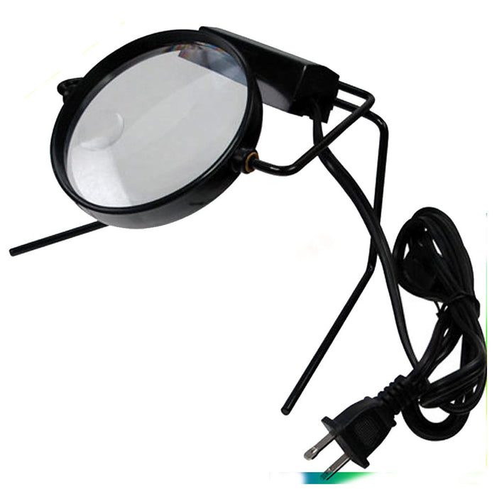 Illuminated Magnifier On Stand Lamp Desk Magnifying Glass Lighted Table Top New