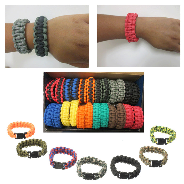 5 Pc Wrist Bracelet Paracord 550 Cord Survival Slip Slide Rope Band Camping Gear