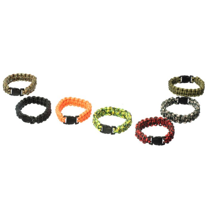 2X Tactical Survival Bracelets Outdoor Paracord Whistle Emergency Gear Camp Rope