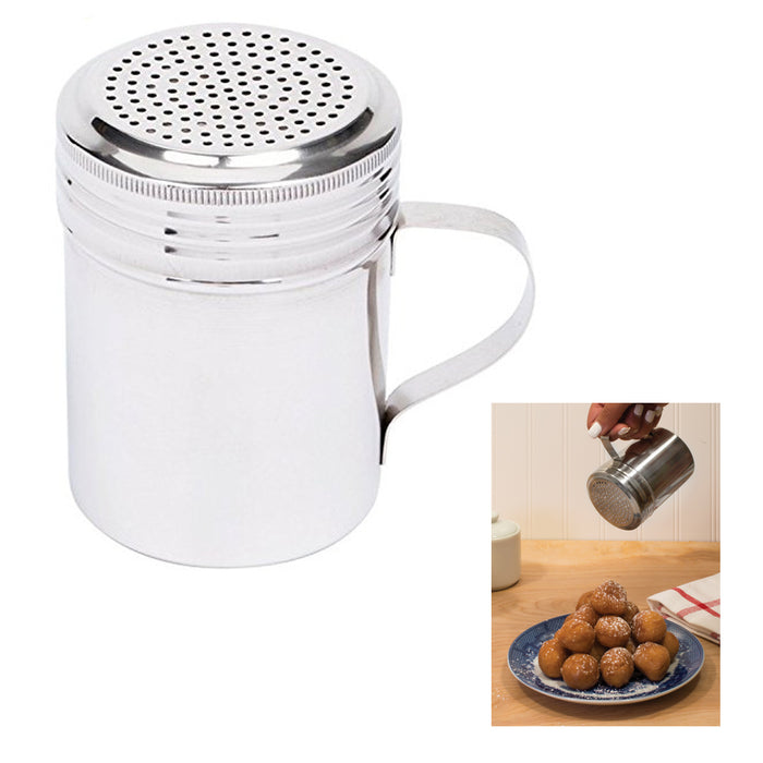 1 X Dredger 10 Oz Stainless Steel Dredge Shaker with Handle Spice Salt Pepper