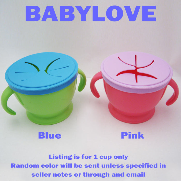 Baby Toddler Feeding Bowl Food Container Snack Keeper Pod Traveling Cup Handles