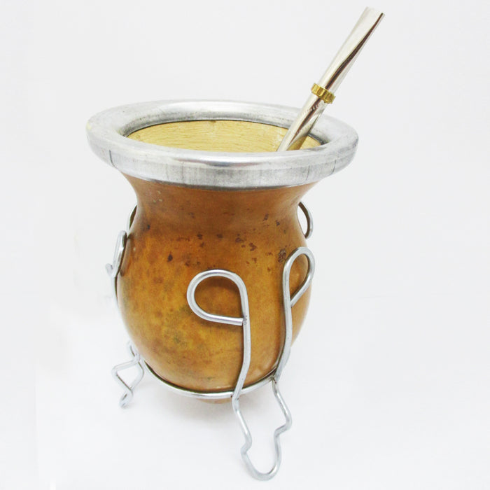 ARGENTINA MATE GOURD YERBA TEA CUP STRAW BOMBILLA TERERE CALABAZA DRINK NEW 2959
