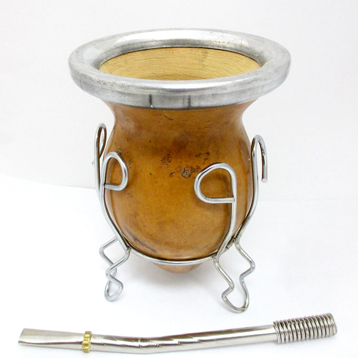 ARGENTINA MATE GOURD YERBA TEA CUP STRAW BOMBILLA TERERE CALABAZA DRINK NEW 2959