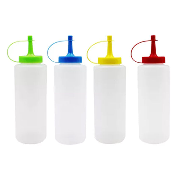 8 X Clear Plastic Bottle Squeeze Condiment Ketchup Mustard Oil Mayo Sauce 10 OZ