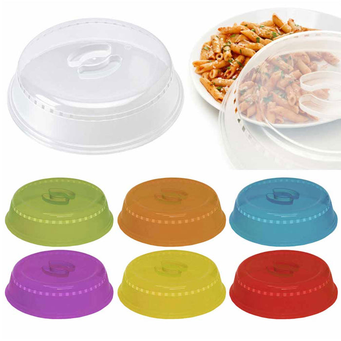 8 Pc Plastic Microwave Plate Covers Safe Dish Colors Splatter Lid Steam Vent 10"