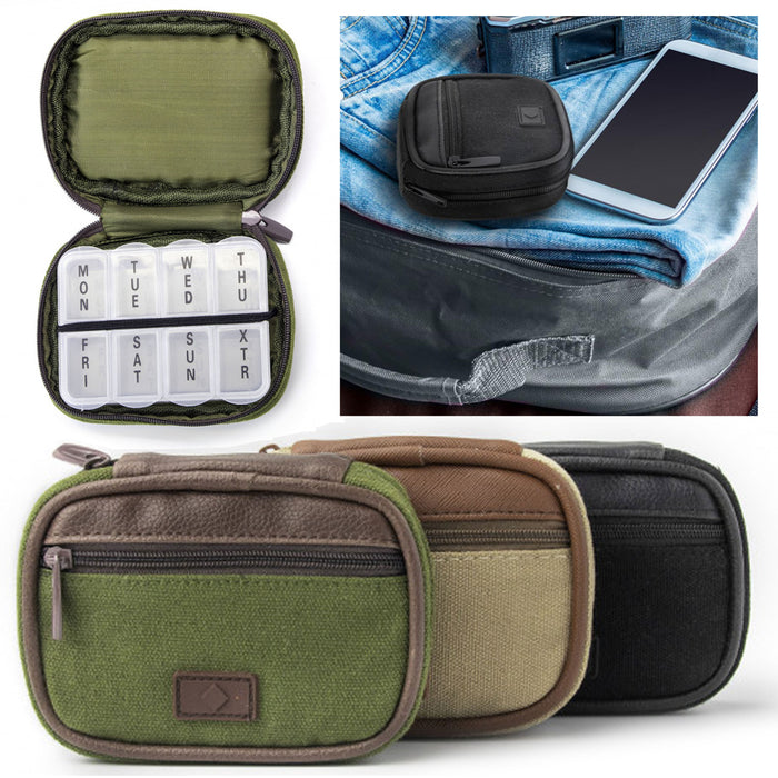 2 Pc 7 Day Compartment Weekly Pill Box Medicine Storage Organizer Container Case