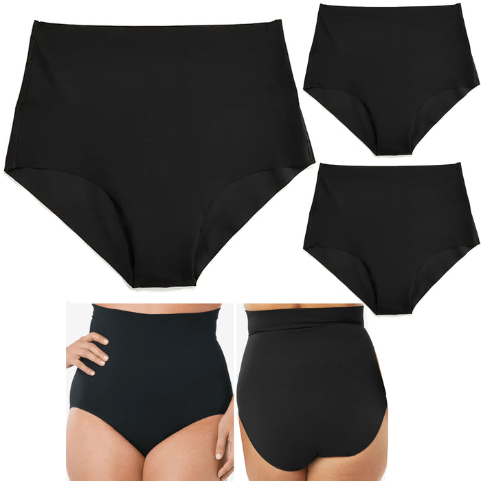 3 Pc Women's Laser Cut Seamless Brief Full Cover High Waist Panties Underwear XL