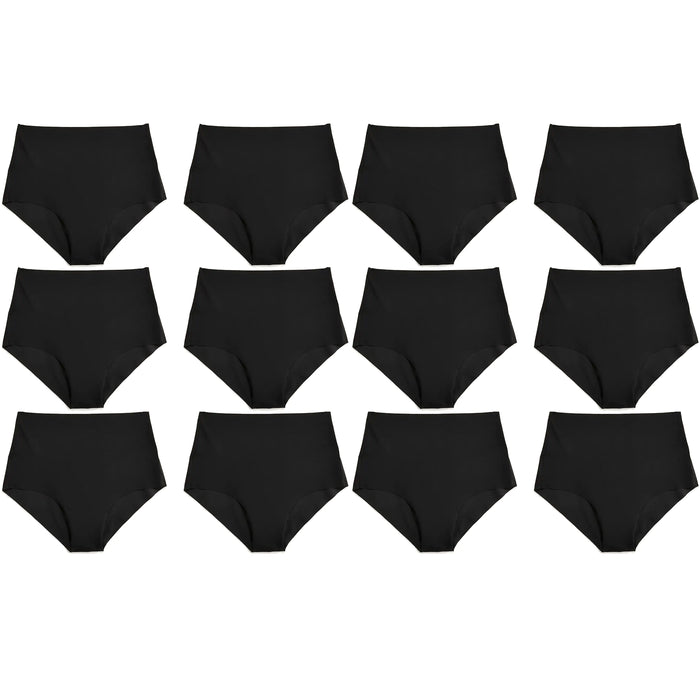 12 Pc Women's Underwear Hipster Brief Panties Seamless Invisible High Rise XL