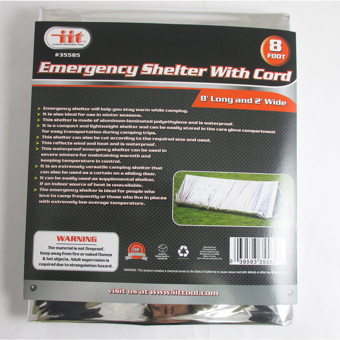 Outdoor Emergency Tent 96"x24" Sleeping Bag Survival Reflective Shelter Camping
