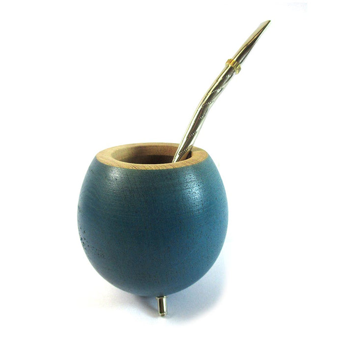 Argentina Mate Gourd Yerba Tea Cup Straw Bombilla Algarrobo Detox Beral Kit Teal