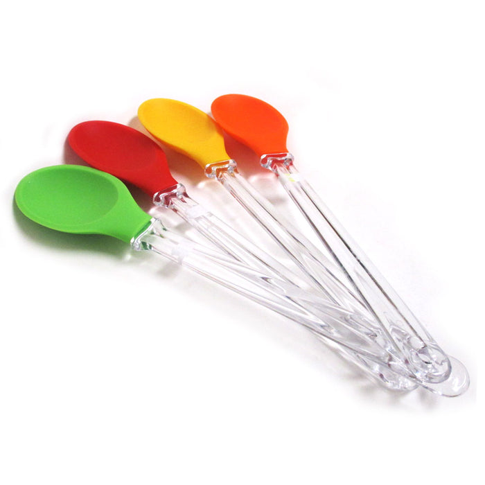 8PC Silicone Mixing Spoon Utensil Serving Cooking Baking Heat Resistant Kitchen