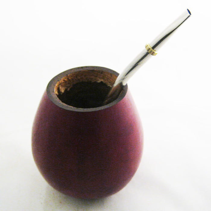 ARGENTINA MATE GOURD YERBA TEA WITH STRAW BOMBILLA KIT INFUSION HANDMADE 6822 !!