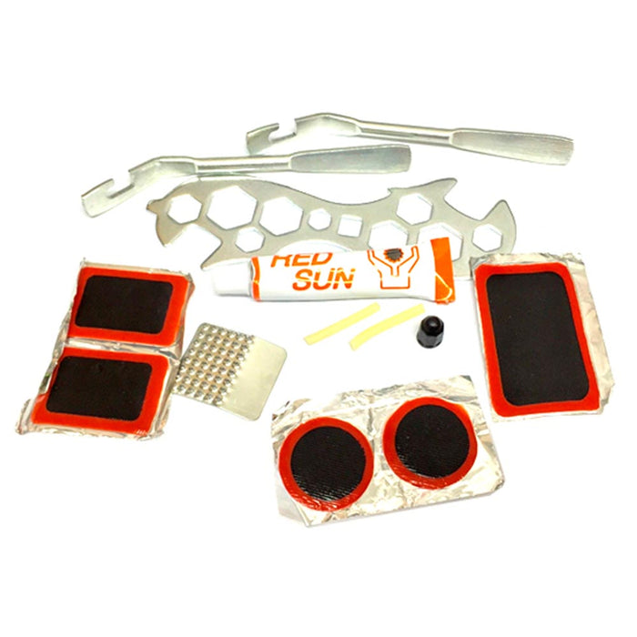 12pc Bike Tire Repair Kit Bicycle Cycle Tube Puncture Patch Levers Spanner Tool