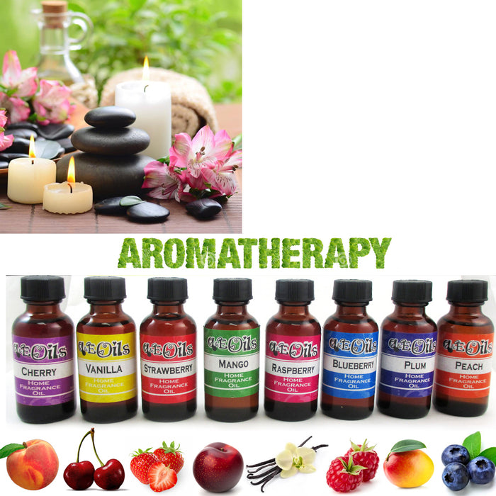 16 Bottles Aroma Therapy Oils Fruit Floral Scent Set Spa Home Fragrance Air 30ml