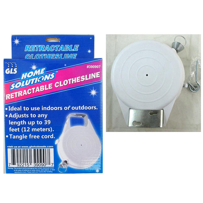 1 Clothesline Indoor Outdoor 39 Ft Retractable Laundry Washing Clothes Line New