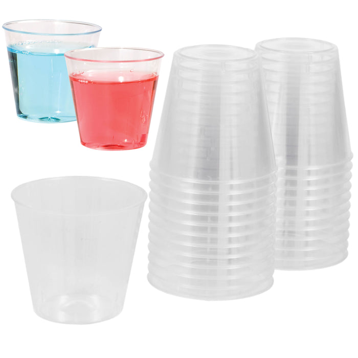 144 Ct Shot Glasses 1 Oz Disposable Saucer Cup Plastic Shooter Party Bar