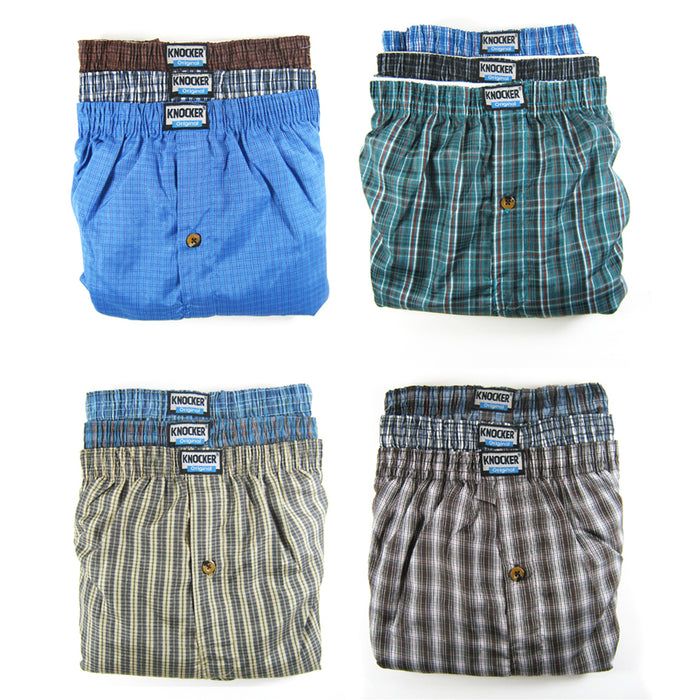 6 Mens Plaid Boxer Shorts Lot Underwear Pack Size  2XL 46-48 Comfort Waistband