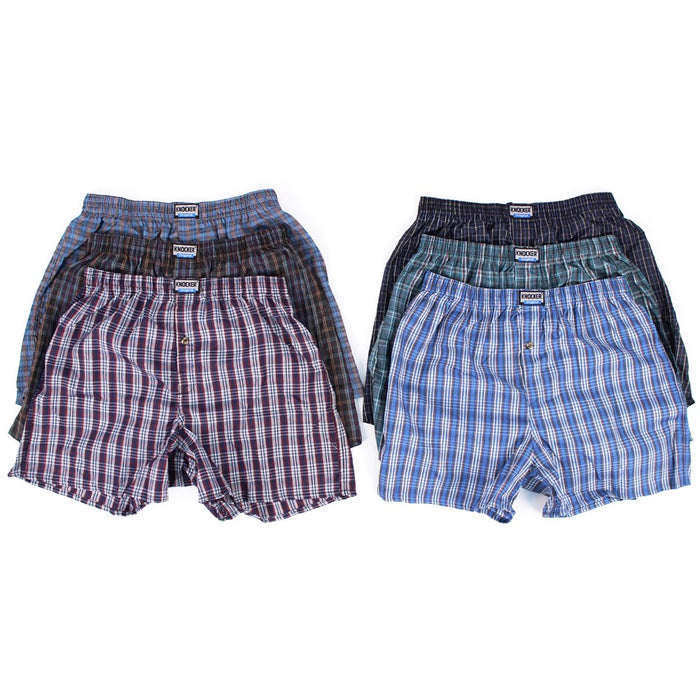 6 Mens Plaid Boxer Shorts Lot Underwear Pack Size  2XL 46-48 Comfort Waistband