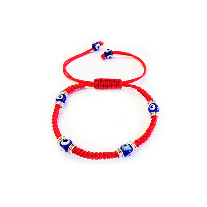2 Kabbbalah Macrame Red Black Bracelet Evil Eye Bead Blue Hamsa Luck Charm Hand