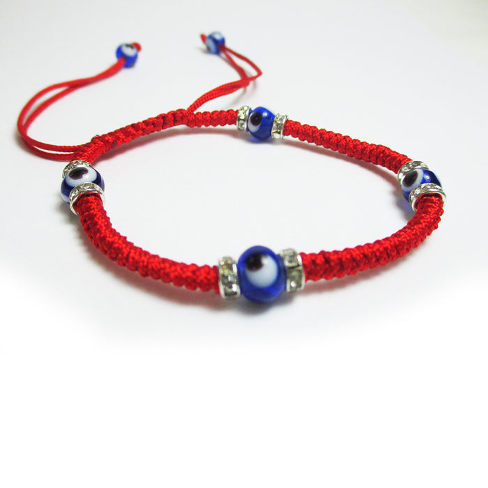 2 Kabbbalah Macrame Red Black Bracelet Evil Eye Bead Blue Hamsa Luck Charm Hand