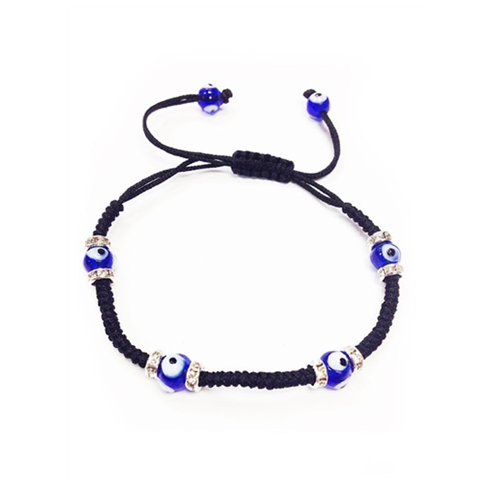 2 Kabbbalah Macrame Red Black Bracelet Evil Eye Bead Blue Hamsa Luck Charm Hand