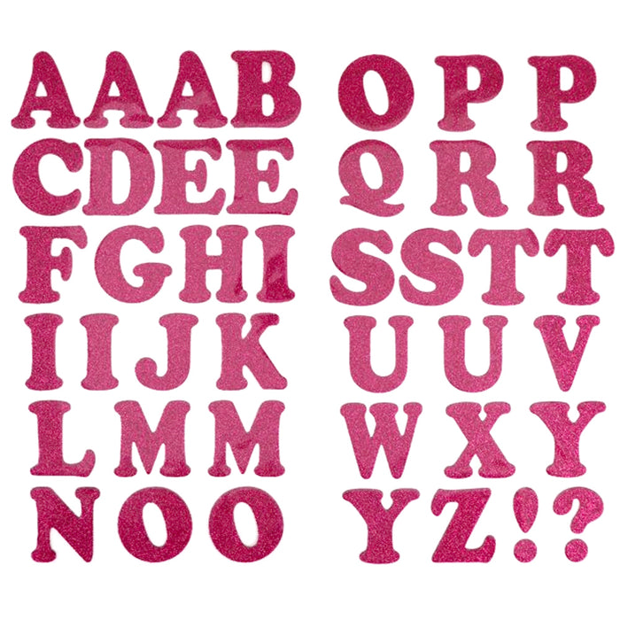 54 Pc Iron On Letters T Shirt Pink Glitter Alphabet Texture DIY Craft  Adhesive