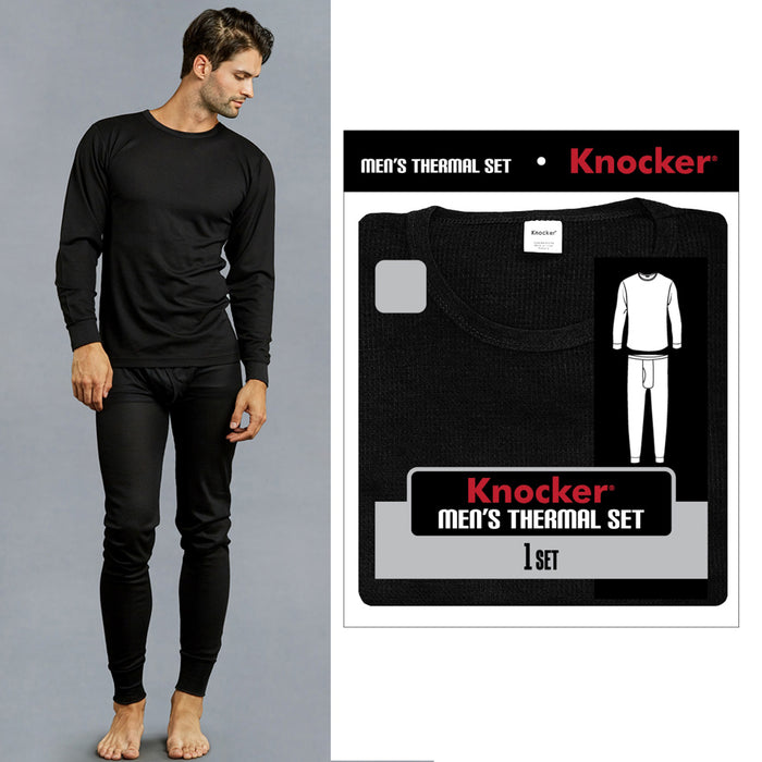 Mens Clothing Thermal Underwear Set Top Bottom Waffle Knit Soft Warm 2XL Knocker