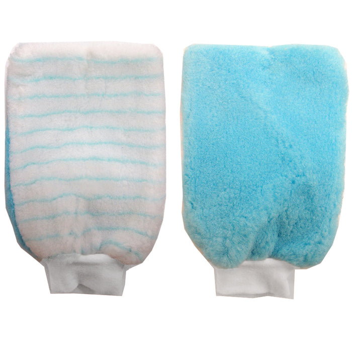 2 Pc Jumbo Car Wash Microfiber Mitt Washing Cleaning Glove Dual Sided Heavy Duty