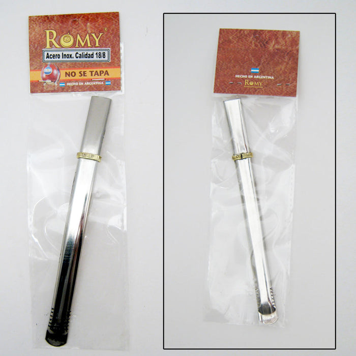 Stainless Steel Flat Straw Bombilla Filtered M24 Surgical steel ships from USA