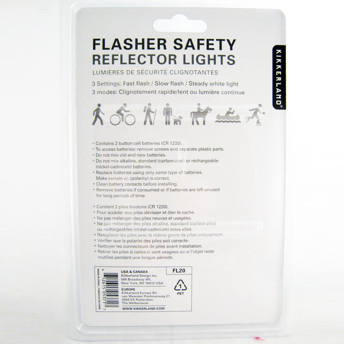 2 LED Flasher Safety Reflector Lights Bike Key Chain Hiking Jogging Walk Tag Pet