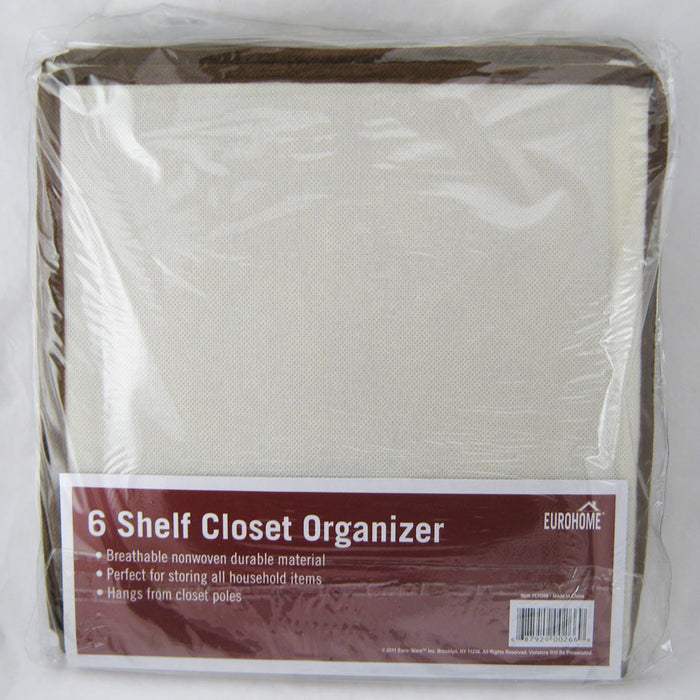 6 Shelf Hanging Wardrobe Sweater Storage Organizer Cloth Bag Blanket Box Closet