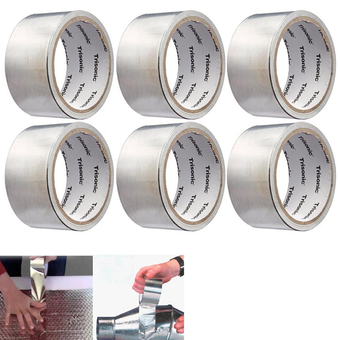 6 Pack Aluminum Foil Tape 1.89x10  Yards HVAC Tape Work Furnace Heating AC Ducts
