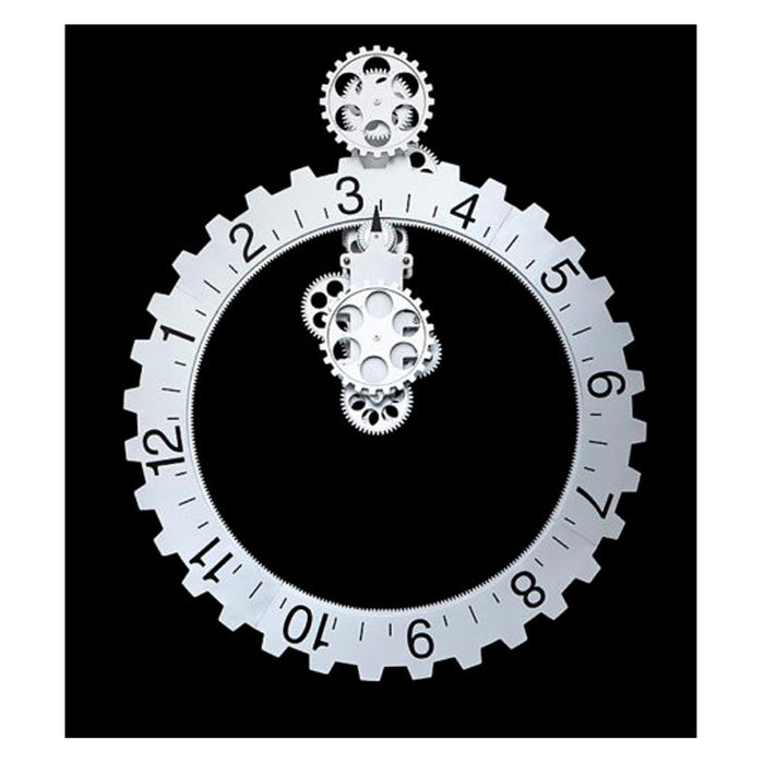 Kikkerland Big Wheel Wall Clock Steampunk Industrial Time Keeper Gear Operated