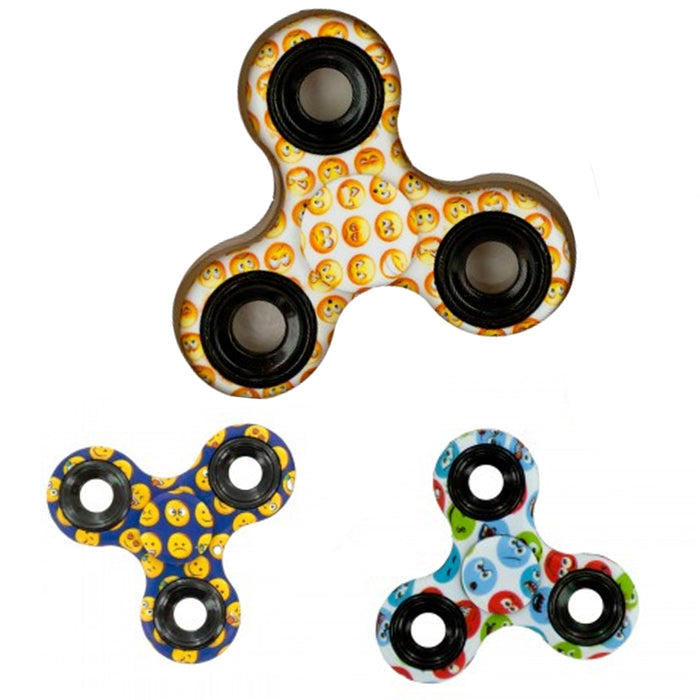 SET 3 Fidget Hand Spinner EMOJI STYLE Fidgit Spinner Hand Tri Spinner ADHD Toy