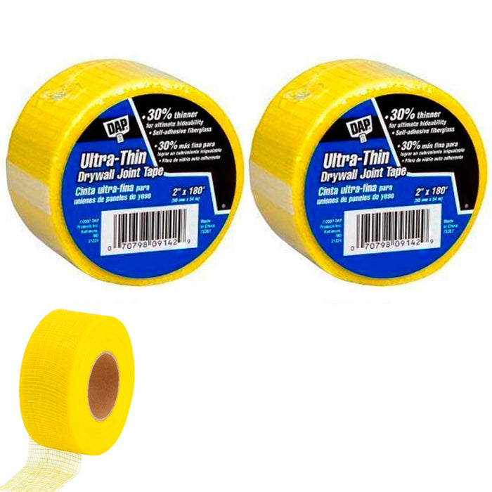 2 Rolls DAP Ultra Thin Fiberglass Adhesive Drywall Joint Tape 2" x 180'