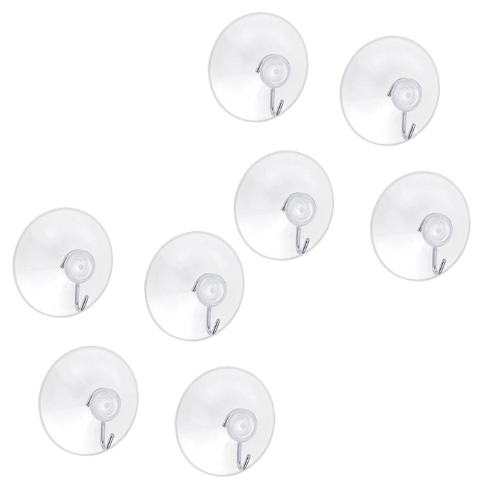 8 Pc Suction Cups Hook Clear Glass Window Wall Sucker Hanger kitchen Bathroom