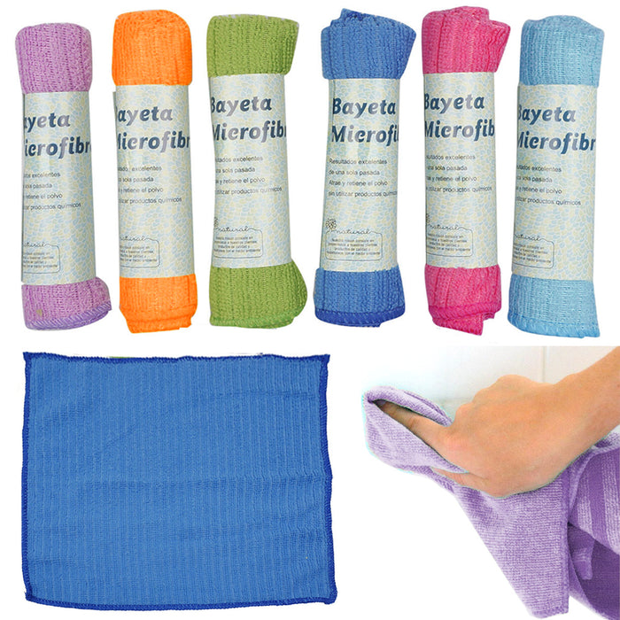 6pc Microfiber Cleaning Cloths Auto Polishing Towels Wash Rag Super Soft 11"X12"