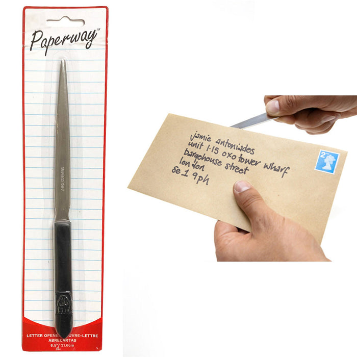 1 Universal Lightweight Hand Letter Mail Envelope Opener 8.5" Silver Office New