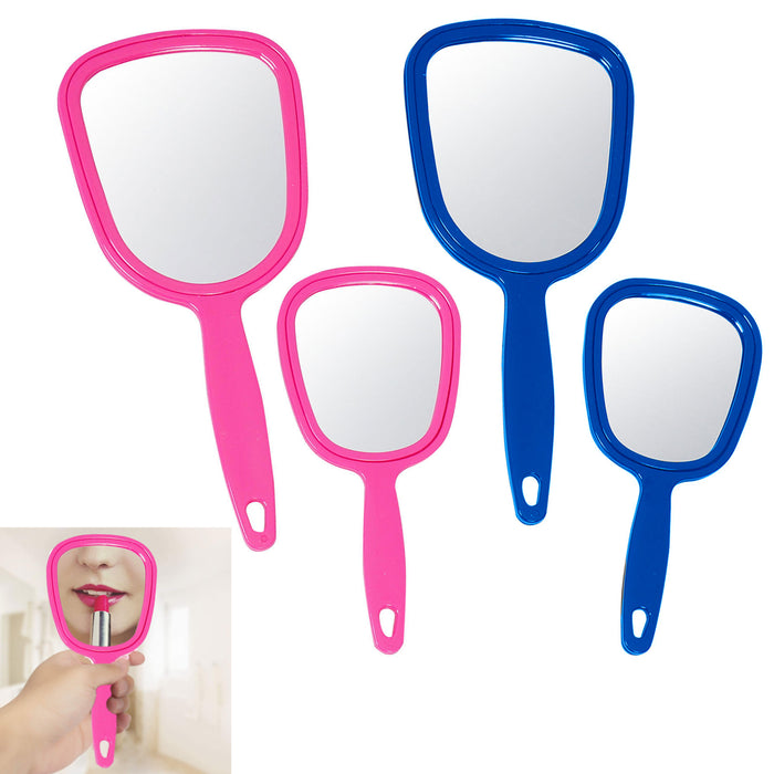 2 Handheld Mirror Set Makeup Vanity Small Portable Handle Beauty Cosmetic Travel