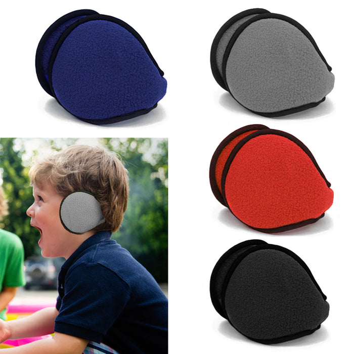 Kids Ear Muff Earmuffs Boy Girl Warmers Winter Basic Polar Fleece Grip Wrap Soft
