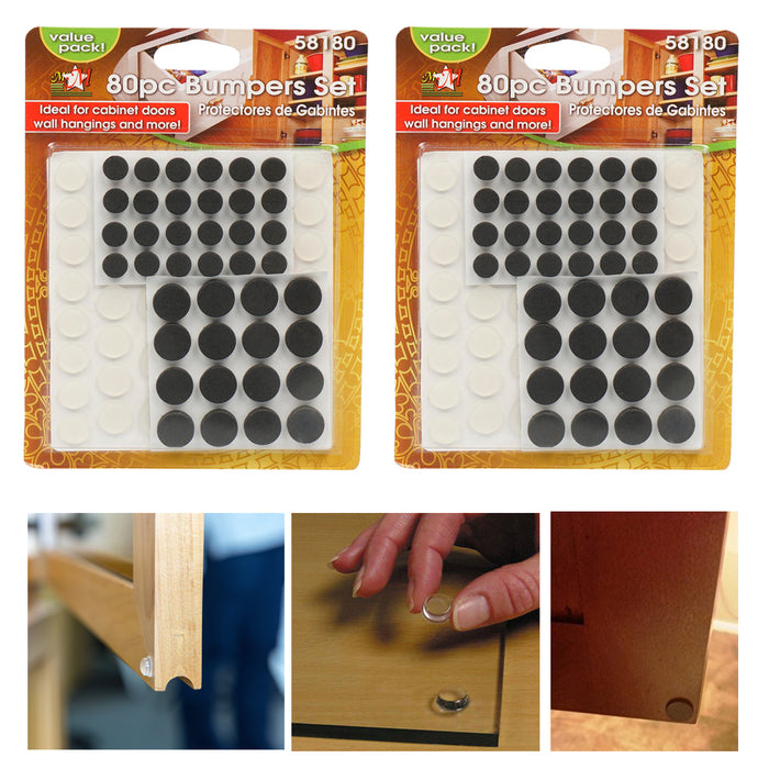 160 ct Cabinet Bumper Slider Protectors Furniture Felt Pads Self Adhesive Round