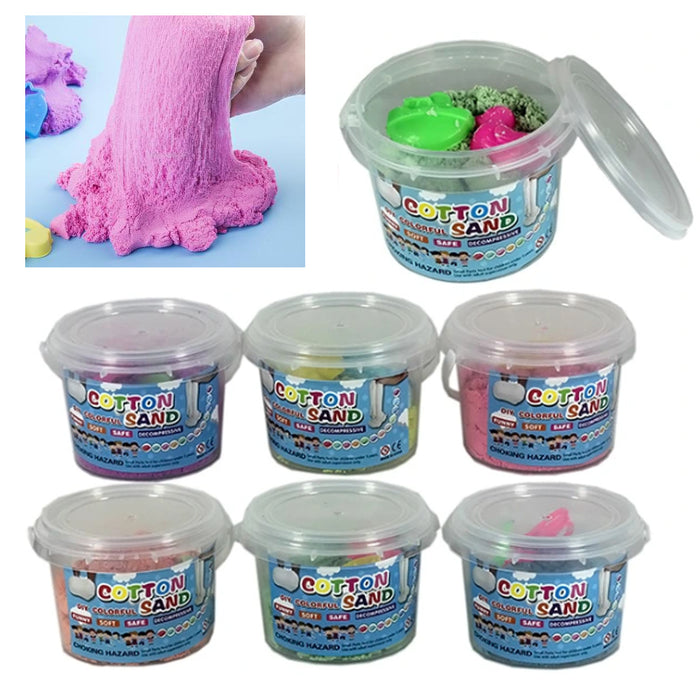 2 Pk Large Magic Cotton Sand Kids DIY Slime Kit Squishy Mud Putty Non Toxic Toy