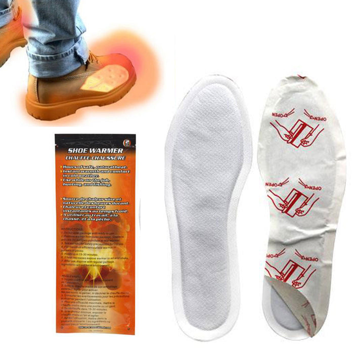 Pair Insole Foot Warmers Toe Warmer Adhesive Heat Activated Hot Feet Ski Camping