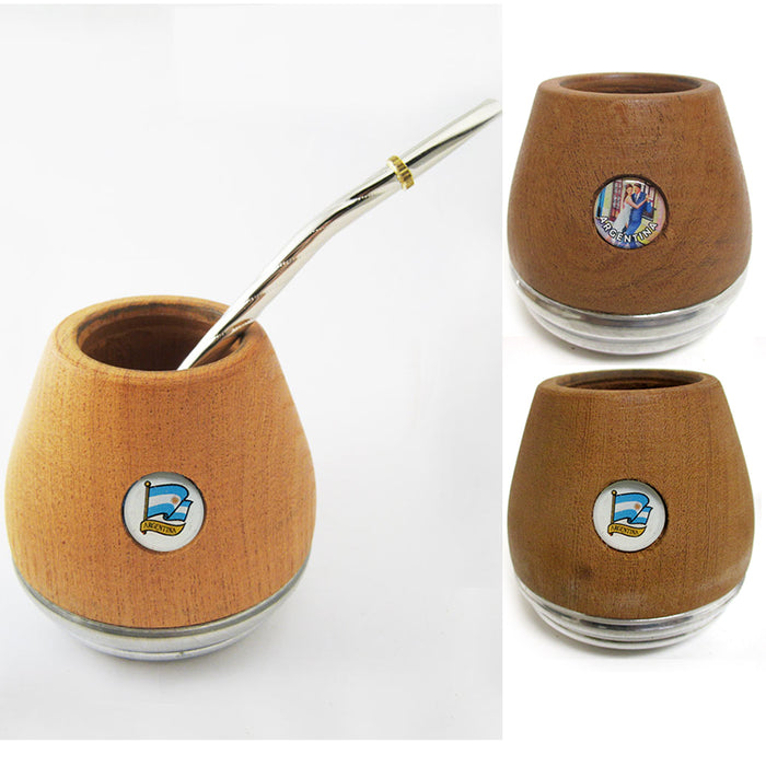 ARGENTINA MATE GOURD YERBA TEA STRAW BOMBILLA CUP HANDMADE KIT TANGO DANCE 2911