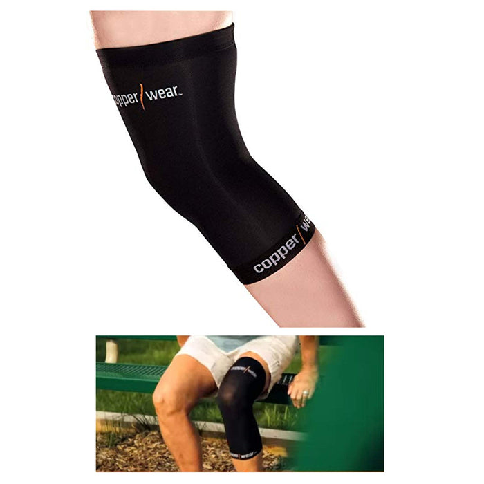 2 Elastic Copper Patella Knee Support Brace Sleeve Support Soft Wrap Sports