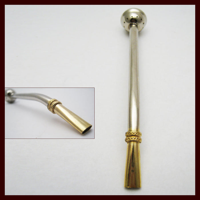 Metal Silver Yerba Mate Tea Bombilla Gourd Drinking Straw Filtered Argentina M14