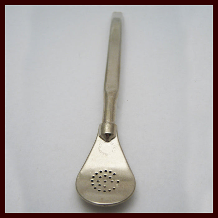 Bombilla Stainless Steel Yerba Mate Filtered Straw Spoon Tea Drinking Silver M13