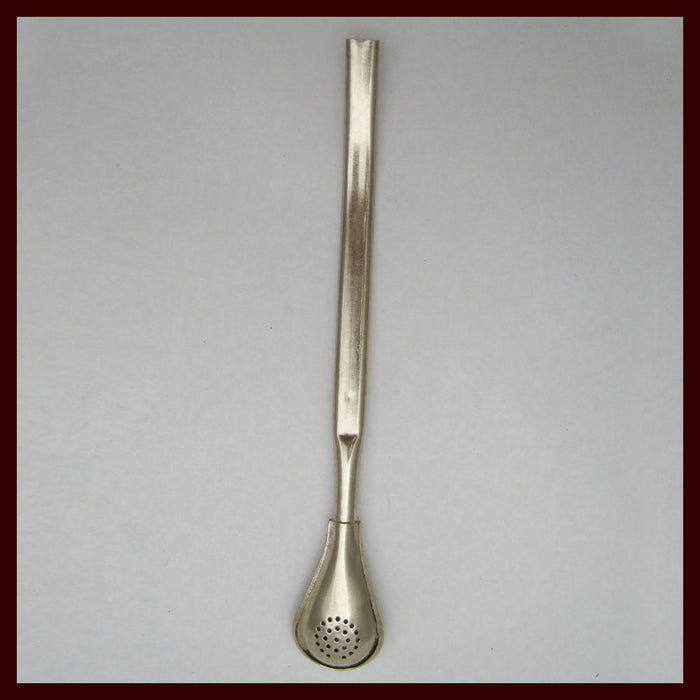 Bombilla Stainless Steel Yerba Mate Filtered Straw Spoon Tea Drinking Silver M13